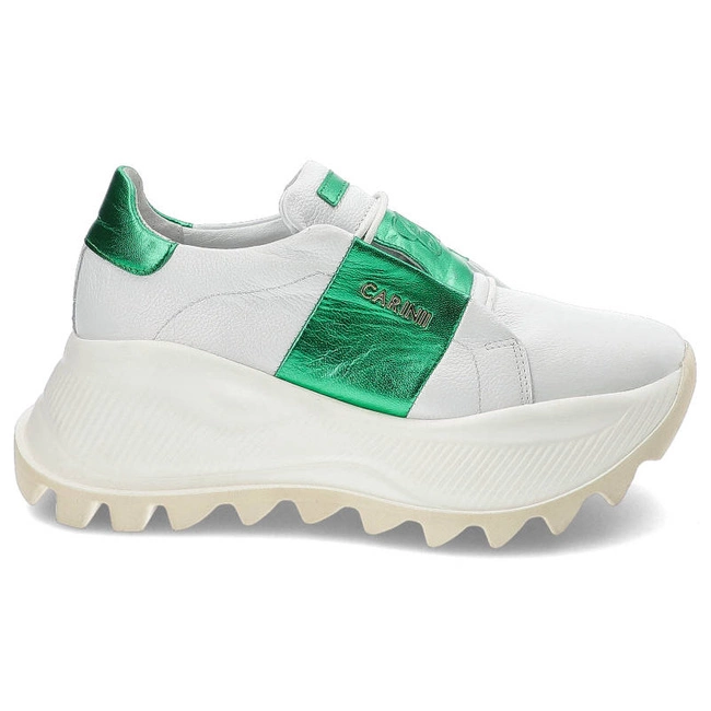 Sneakersy CARINII - B8980_-I81-S68-000-F92 Biały/Zielony